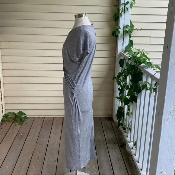 NWT ALLSAINTS Paloma Drape Dress Midi Size Large Gray Marl Knot Front All Saints - Picture 7 of 13